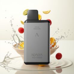 Adalya AD 10000 Puffs Engangs Vape – Plassgrå, 14 ml e-væske, 2 % nikotin, USB-C-lading