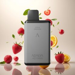 Adalya AD 10000 Puffs Engangsvaper – Romgrå, 14 ml, 2 % nikotin, USB-C-lading Cola Dragon