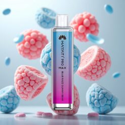 Hayati Pro Max 4000 Puffs Engangsdamp – Blå Bringebær Gummi Bjørn, 2ml/10ml, 2%/5% Nikotin, 1400mAh