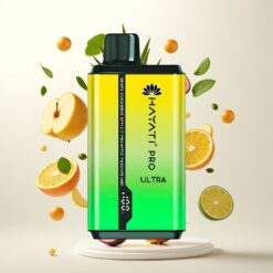 Hayati Pro Ultra 15000 Puffs - 850mAh, 2×12ml, 2% Nikotin, Drupe Agurk Eple Ananas Pasjonsfrukt