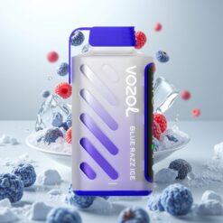 VOZOL Gear Power 20000 Puffs Blå Bringebær Is med S.i.L.C. Tech, 20mL, 5% Nikotin, Full Skjerm Display