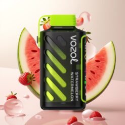 VOZOL Gear Power 20000 Puffs - Jordbær Vannmelon, 20mL, 5%(50mg), Dual Mesh Coil, Full Skjerm