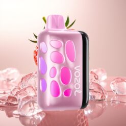 VOZOL RAVE 40000 Engangs Vape – Jordbær Is, 1000mAh, 20/50mg/ml, 80% ladning på 20 min