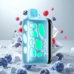 VOZOL RAVE 40000 Engangsvape Blå Bringebær Is – 1000mAh Batteri, 20/50mg/ml Nikotin, 80% Ladning på 20 Min