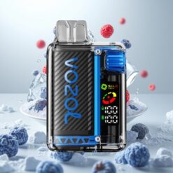 VOZOL Vista 20000 Puffs Gjenoppladbar med 650mAh batteri, 2% nikotin, OLED-skjerm – Blå Bringebær Is