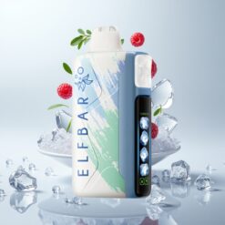 Elf Bar Ice King 40000 Puffs Engangs Vape Blå Bringebær Is – 20ml, 5% Nikotin, Justerbar Avkjøling, LCD-skjerm
