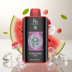 Fumot Tornado 25000 Puffs Engangsdamp Vannmelon Is med HD-skjerm, 700mAh batteri, 20ml e-væske