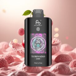 Fumot Tornado 25000 Puffs Engangsdamper Kirsebær Cola – HD-skjerm, 700mAh batteri, 20ml e-væske