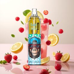Fumot Tornado 7000 Engangs Vape - Bær Lemonade, 7000 Puff, 14 ML, Type-C, Justerbar Luft