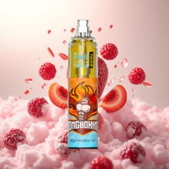 Fumot Tornado 7000 Engangs Vape Rød Energi Is – 7000 Puffs, 14 ML E-væske, 850 MAH Batteri, Mesh Coil