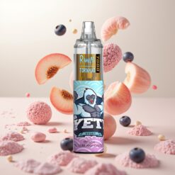 Fumot Tornado 7000 Engangsdamp - Fersken Blåbær Candy, 7000 Puff, 14 ML, 850 MAH, Type-C