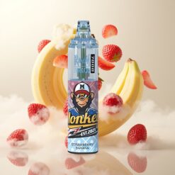 Fumot Tornado 7000 Engangsvape Jordbær Banan – 7000 Puff, 14 ML, 850 MAH, Mesh Coil, Type-C