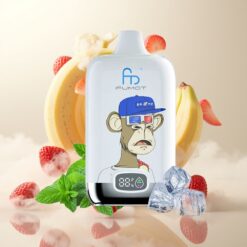 Fumot Tornado Digital Box 12000 Puffs Oppblåsbar Vape Jordbær Banan – 20ml E-Liquid, 550mAh, Type-C Lading