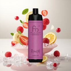 RandM Fumot Shisha 10000 Puffs Engangs Vape - LED Indikator, 18ml, Type-C Ladeport, Lush Ice (Iskald Frukt)