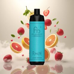 RandM Fumot Shisha 10000 Puffs Engangs Vape – LED-indikator, 18ml, 850 mAh, 0,6ohm Mesh Coil, Type-C