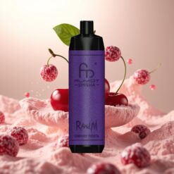 RandM Fumot Shisha 10000 Puffs Engangs Vape med LED-indikator, 18ml e-væske, 850 mAh batteri - Kirsebær Fiesta