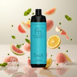 RandM Fumot Shisha 10000 Puffs Engangsvaper med LED-indikator, 18ml e-væske, 850 mAh batteri - Tyggegummi Mynte