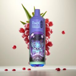 RandM Tornado 9000 Puffs – 850 mAh, 18 mL, Mesh Coil, RGB Display, Aloe Grape (Aloe og Drue)