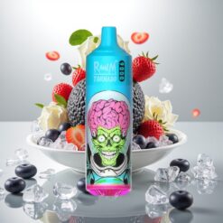 RandM Tornado 9000 Puffs – 850 mAh, 18 mL, Mesh Coil, RGB Display, Svart Drage Is