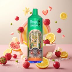 RandM Tornado 9000 Puffs – 850 mAh, 18 mL, Mesh Coil, RGB-display, 54 smaker, Regnbuegodt