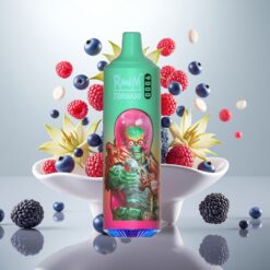 RandM Tornado 9000 Puffs – 850 mAh, 18 mL, Mesh Coil, RGB-display, Blå Razz Kush