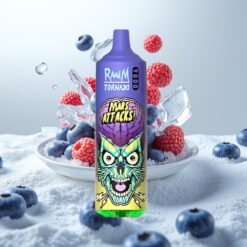 RandM Tornado 9000 Puffs – 850 mAh, 18 mL, Mesh Coil, RGB-display – Blåbær Is