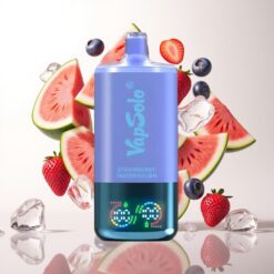 VapSolo Triple 30000 Puffs Engangsdamper Jordbær Vannmelon & Blåbær Is – 40ml, 20/50 mg/ml, Type-C