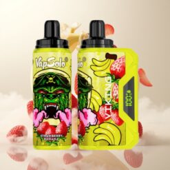 VapSolo VIKING 12000 Puffs Engangs Vape Jordbær Banan – 22ml, 20 mg/ml & 50 mg/ml, Type-C