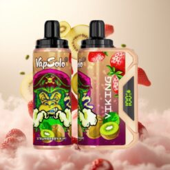 VapSolo VIKING 12000 Puffs Engangs Vape Jordbær Kiwi – 22ml, 20/50 mg/ml, Type-C