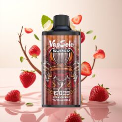 Vapsolo Super 15000 Puffs Engangsdamper Jordbær Vanilje Cola – 40ml, 850mAh, Type-C