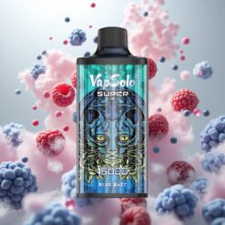 Vapsolo Super 15000 puffs – Blå Bringebær, 40ml, 850mAh, Type-C