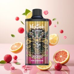 Vapsolo Super 15000 puffs - Super Rosa Sitronade, 40ml, 850mAh, Type-C