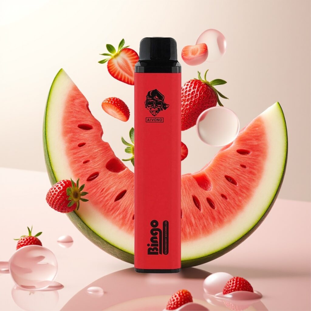 Aivono AIM BINGO 4000 Puffs Engangsdamp Jordbær Vannmelon – 1000mAh, 10 mL, 5% nikotin