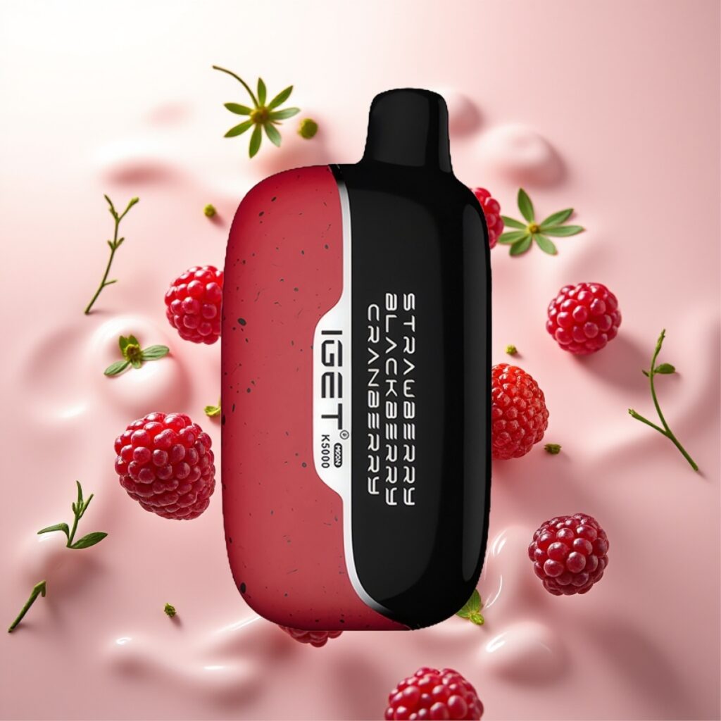 IGET Moon K5000 Puffs Engangsdamper Jordbær Bjørnebær Tranebær - 5000 Puff, 1.35 Ohm, 81.5 g