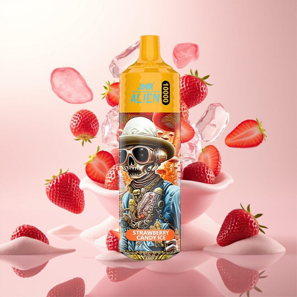 JNR Alien 10000 Puffs – 850mAh, 20ml, Type-C – Jordbær Candy Is