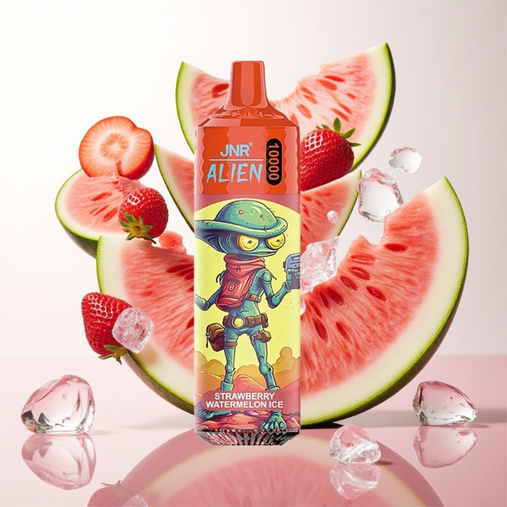JNR Alien 10000 Puffs – 850mAh, 20ml, Type-C – Jordbær Vannmelon Is