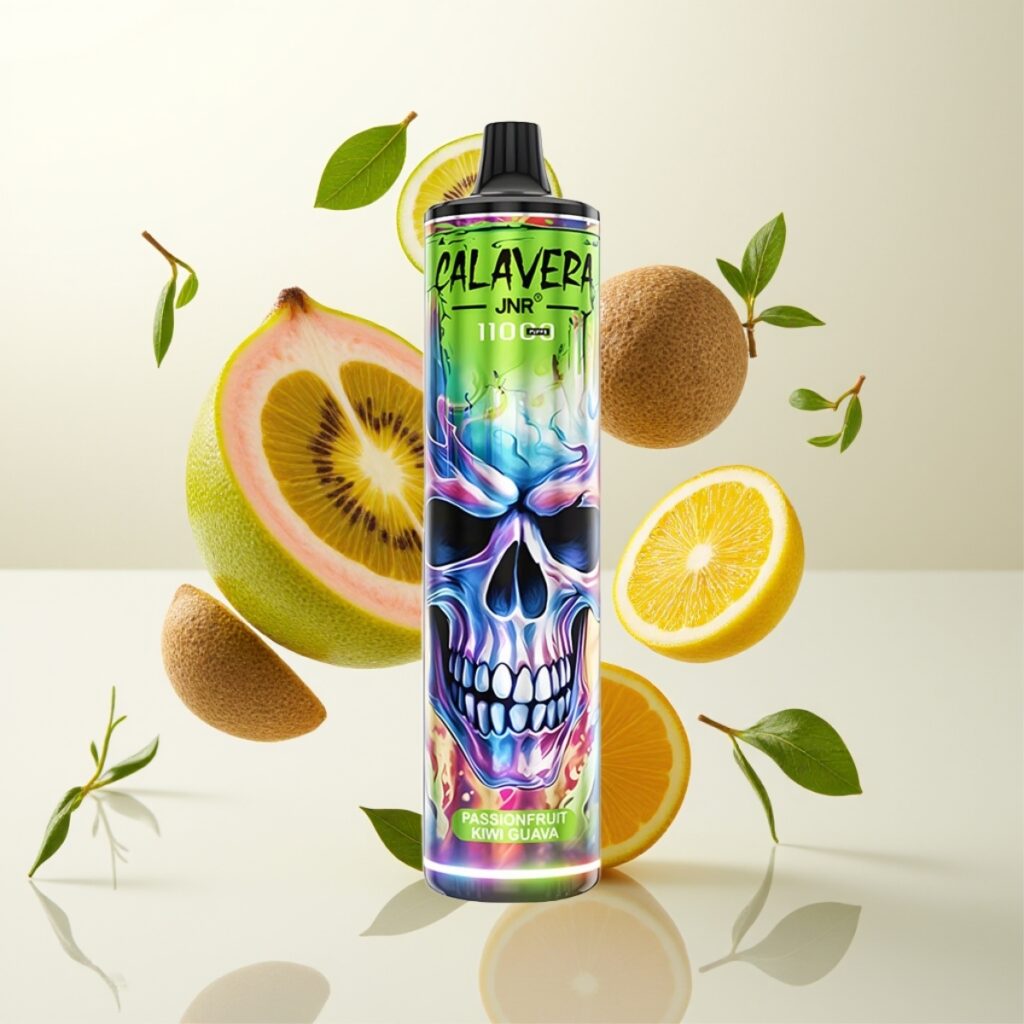 JNR Calavera 11000 Puffs Engangs Vape Pasjonsfrukt Kiwi Guava – Type-C lading, 850 mAh batteri, 21 ml e-væske