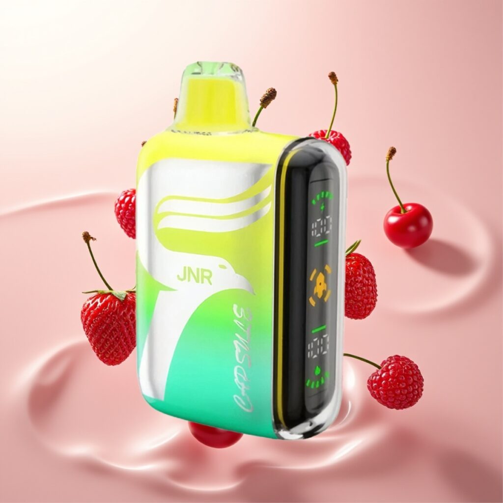 JNR Capsule 15000 Puffs Engangs Vape Jordbær Bringebær Kirsebær – 20ml, 850mAh, Smart LED-skjerm