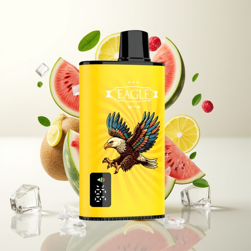 JNR EAGLE Smart 23000 Puffs Engangs Vape Kiwi Vannmelon Is – Digital Skjerm, 1.0ohm Mesh Coil, Justerbar Luftstrøm