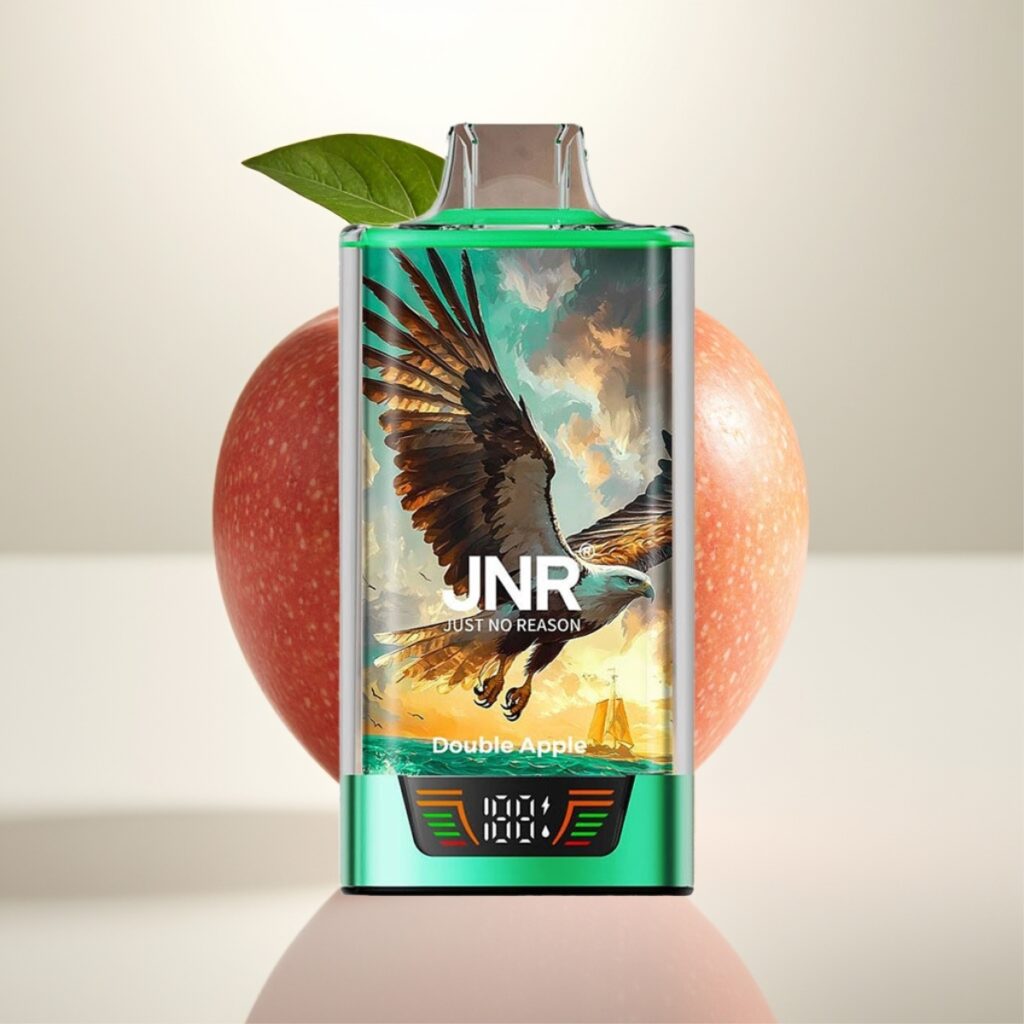 JNR Falcon Pro 28000 Engangs Vape - 30ml, 950mAh, 28000 Puff, 5% Nikotin, USB Type-C, Dual Mesh Coil, Dobbel Eple