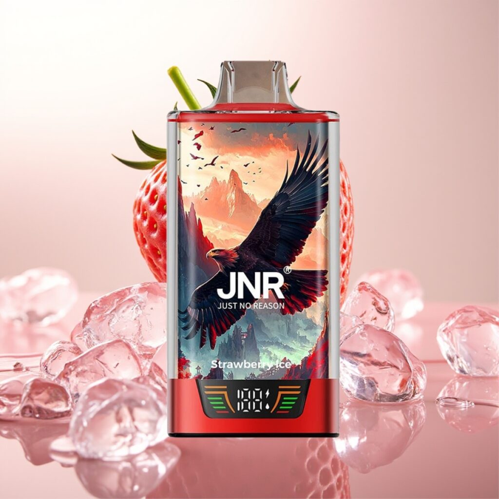 JNR Falcon Pro 28000 Engangs Vape Jordbær Is - 30ml, 950mAh, 28000 Puff, 5% Nikotin