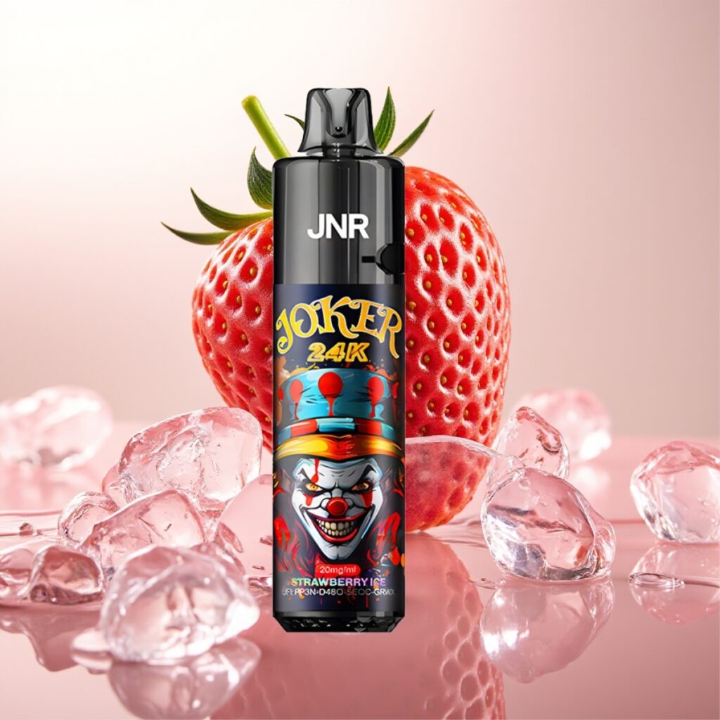 JNR Joker 24K Puffs Engangs Vape Jordbær Is - 2+10ml Fyllbar, 800mAh, Type-C, 24000 Puffs