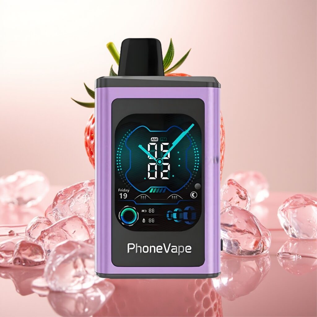 JNR PhoneVape 30000 puffs Engangs Vape – Jordbær Is, 850mAh, Type-C-ladbar, Turbo Modus, Justerbar Luftstrøm