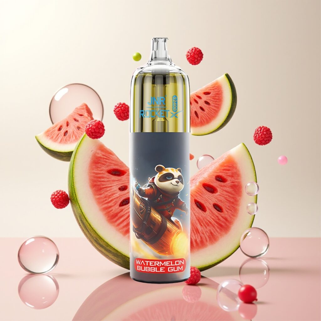 JNR Rocket-X 12400 Puffs Engangs Vape – Justerbar Luftstrøm, RGB-lys, 25ml e-væske – Vannmelon Bubble Gum