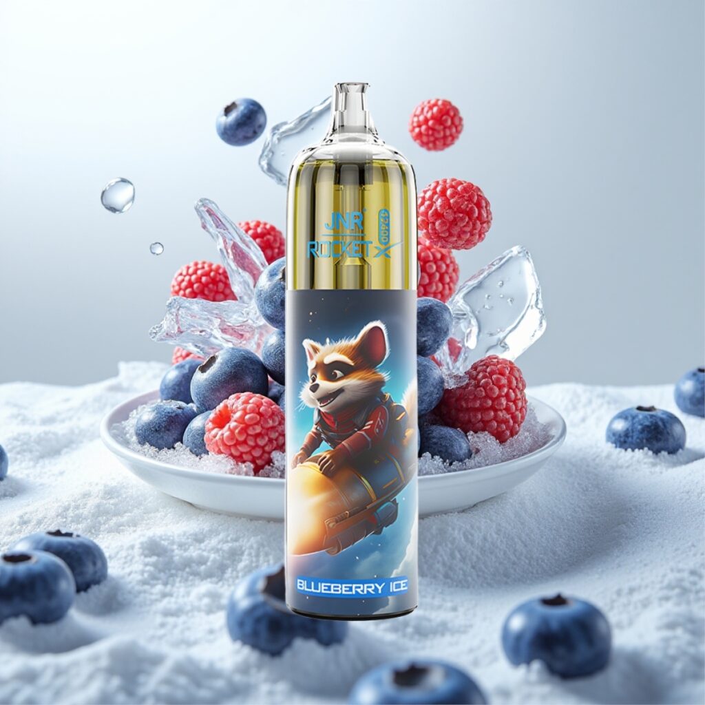 JNR Rocket-X 12400 Puffs Engangsvaper – Justerbar Luftstrøm, RGB-lys, Type-C Hurtiglading – Blåbær Is