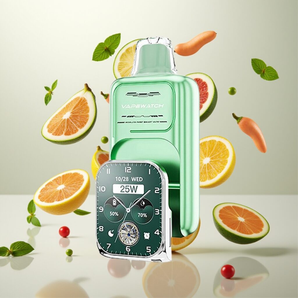 JNR VapeWatch 30000 Puffs – 30.000 trekk, 1000mAh batteri, 19mL e-væske, Miami Mynte