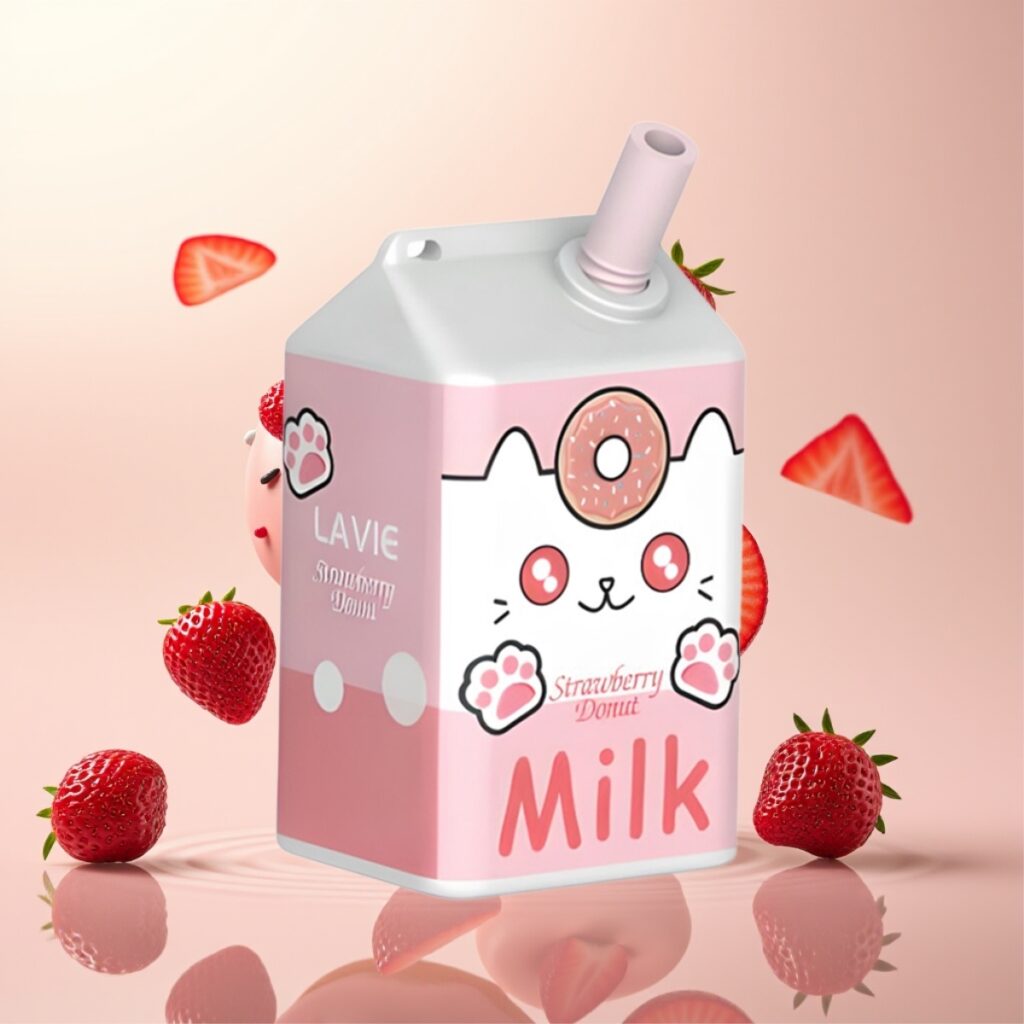 LAVIE Milk 7000 Puffs Jordbær Donut – 16ML, 600mAh, 7000 Puffs