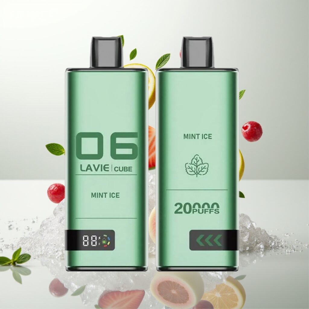 Lavie Cube 20000 Puffs Engangs Vape Mynteis – 28ML, 5% salt nikotin, Type C-lading