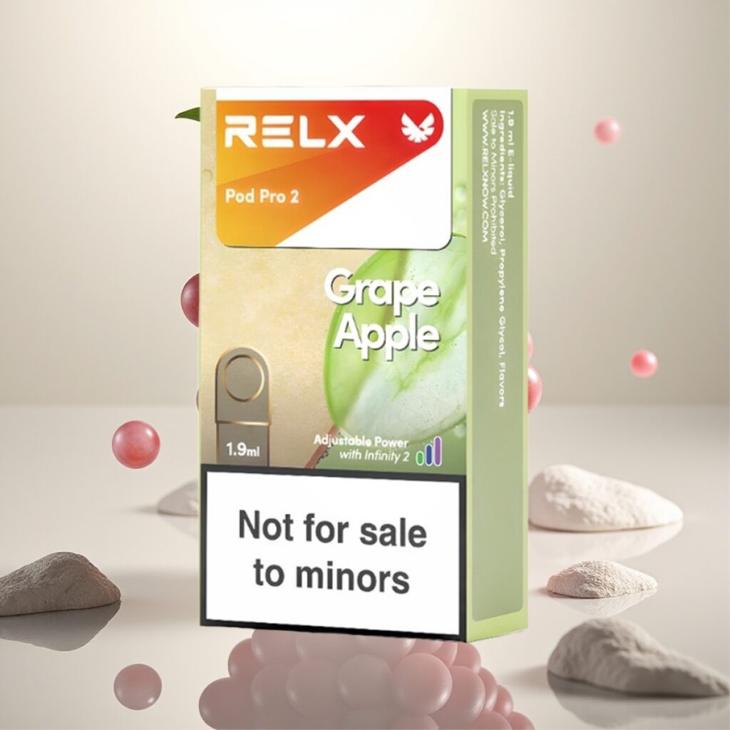 RELX Pod Pro 2 0% Nikotin, 600 puff, 1.9ml, Druer Eple