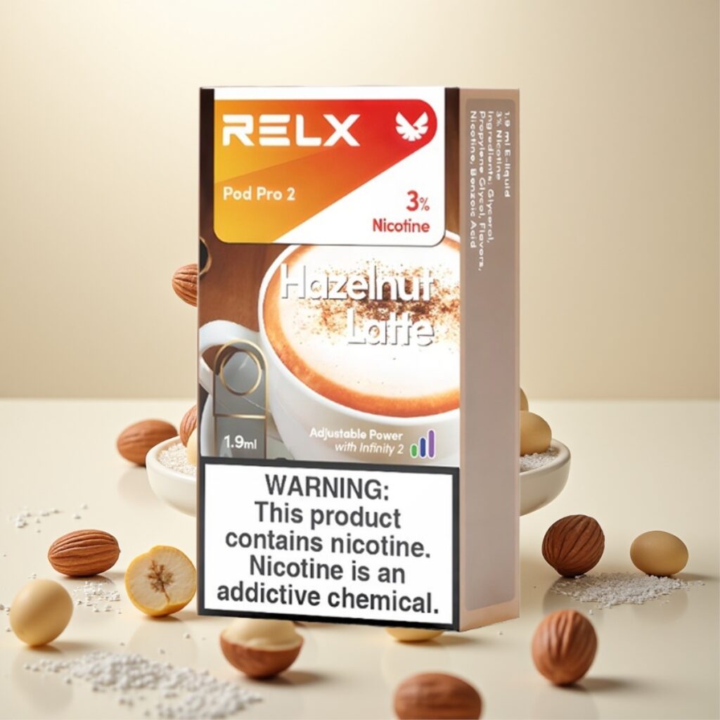 RELX Pod Pro 2 - Haselnøtt Latte, 3% nikotin, 600 puft, 1,9ml, 3 spenningsinnstillinger